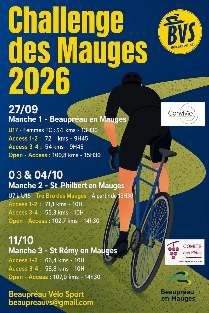 Challenge des Mauges 2026 Infos et règlements