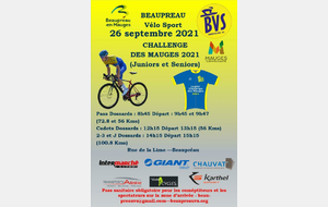 Beaupreau 26 septembre Challenge des Mauges 2021 Règlement 2021