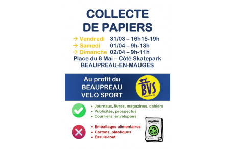 Collecte de Papiers, journaux, revues, livres, prospectus